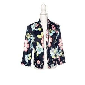 Drapers & Damons sequin floral spring Jacket full zip PM Petite Medium